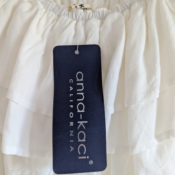 White Off-Shoulder Ruffle Maxi Dress | Elastic Waist & Tiered Hem - Picture 6 of 9